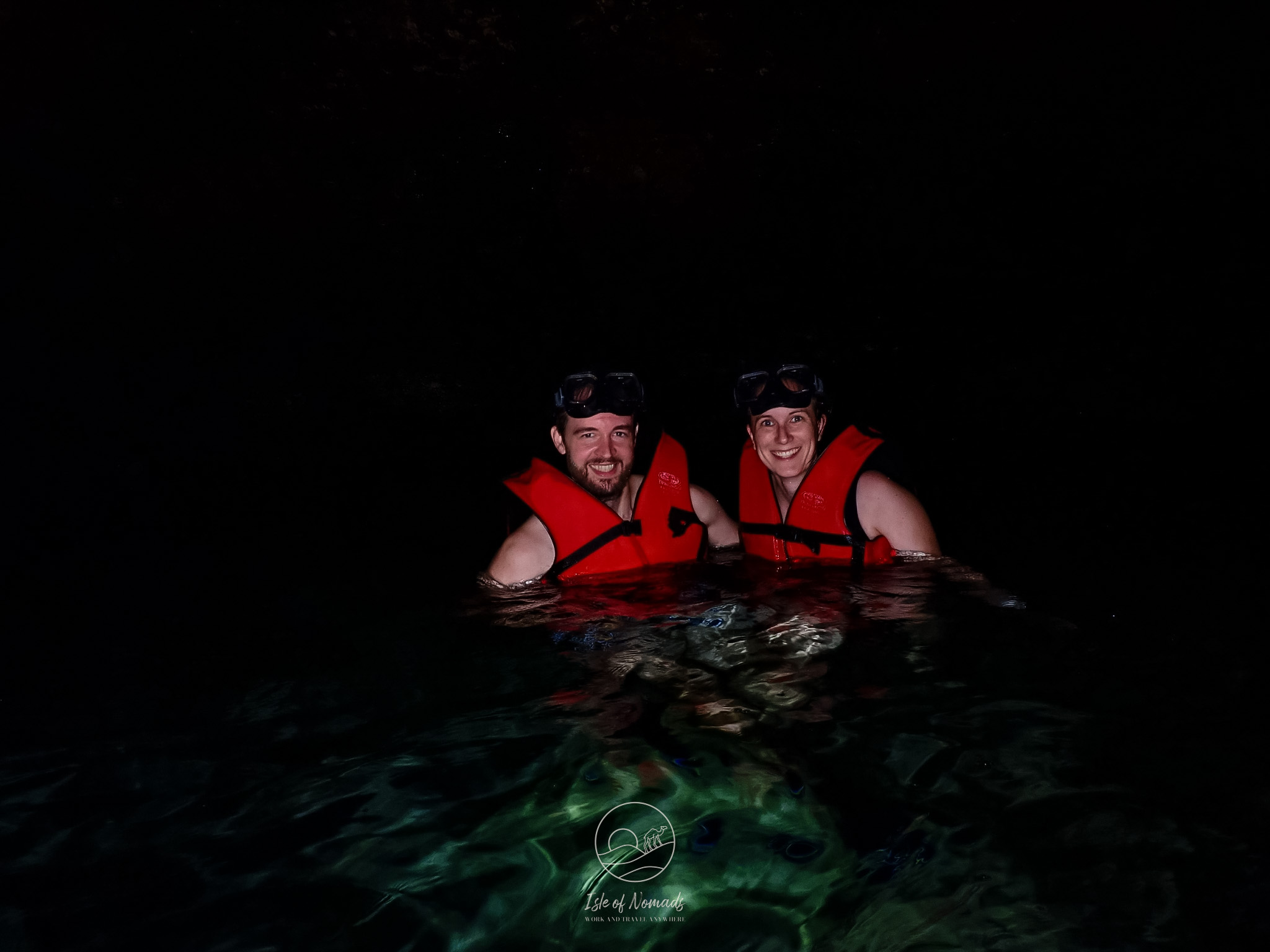 Snorkeling inside a cave on Lanyu